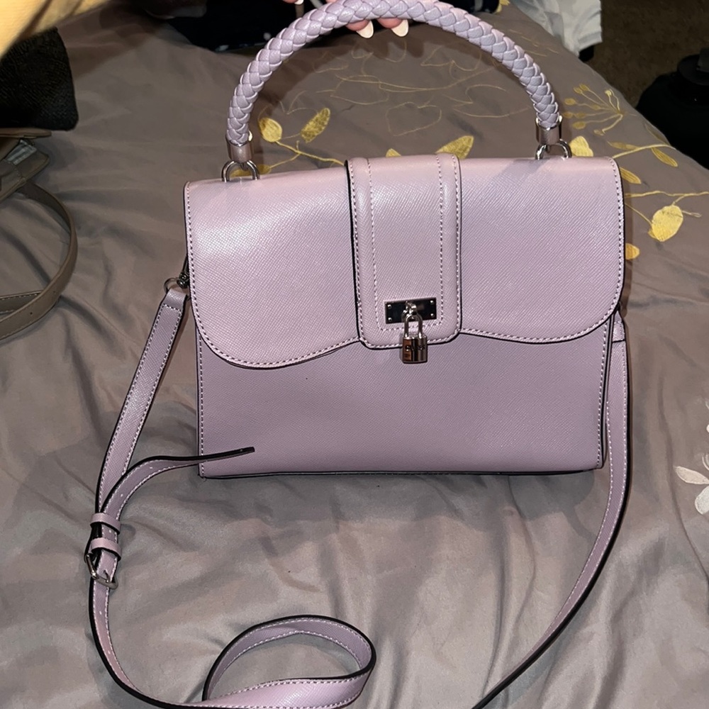 Purple Guess Cross Body Bag Faux Leather